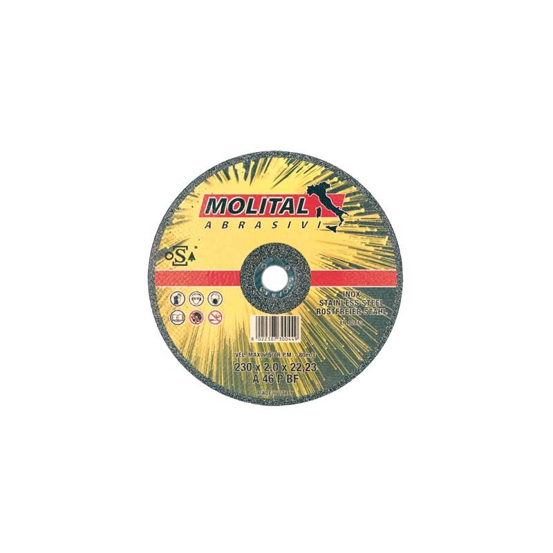 DISCO DA TAGLIO PER INOX MOLITAL Ø 115x1,6 mm