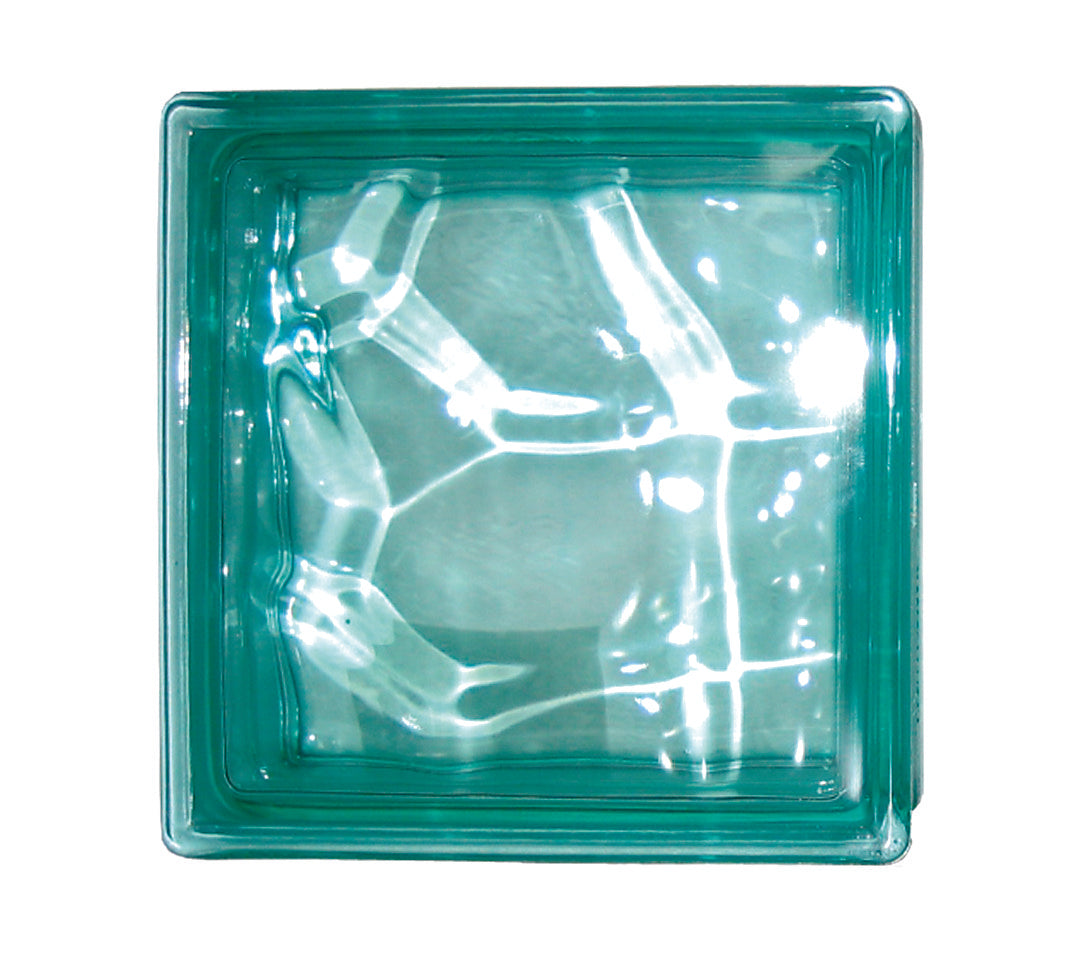 VETROMATTONE ONDULATO VERDE 19x19x8 cm