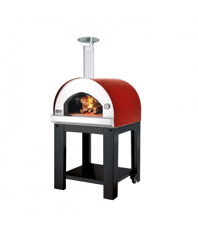 FORNO A LEGNA 'ENEA' 78x87x145h cm - Colore nero/bordeaux