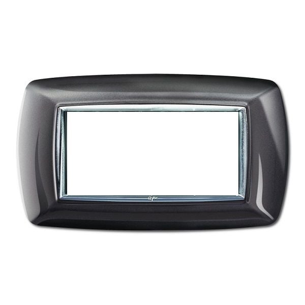 Schalterblende aus Aluminium, Nacht, "MYLIFE", 4 Module
