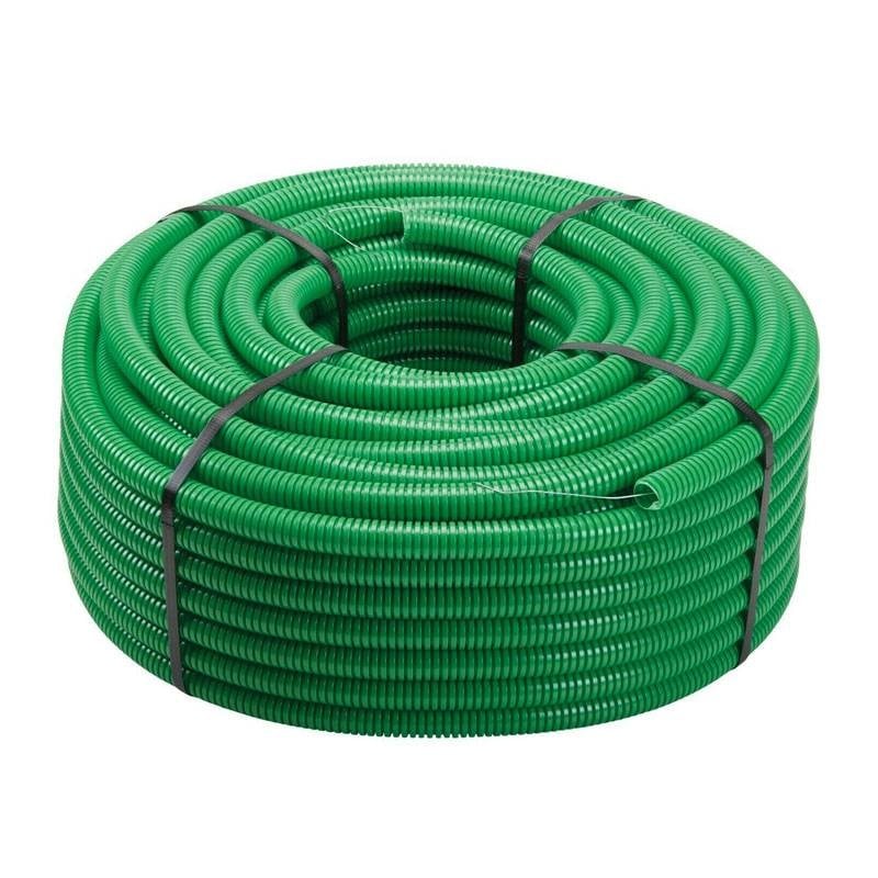 TUBO CORRUGATO CON TIRAFILO VERDE Ø 25 - Rotolo 50 mt