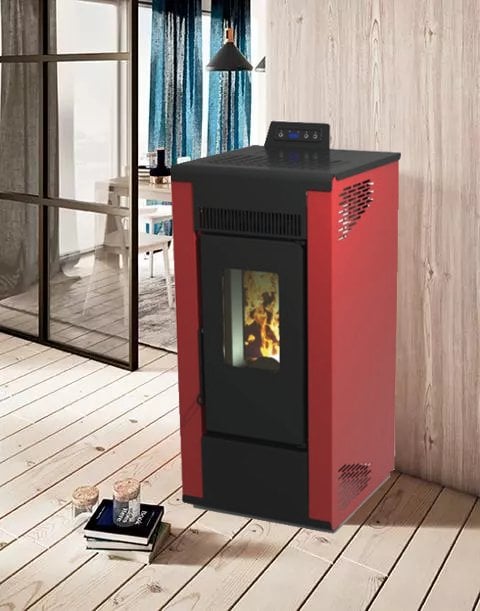 STUFA A PELLET 'ROXY' Kw 7,87 - Colore Bordeaux