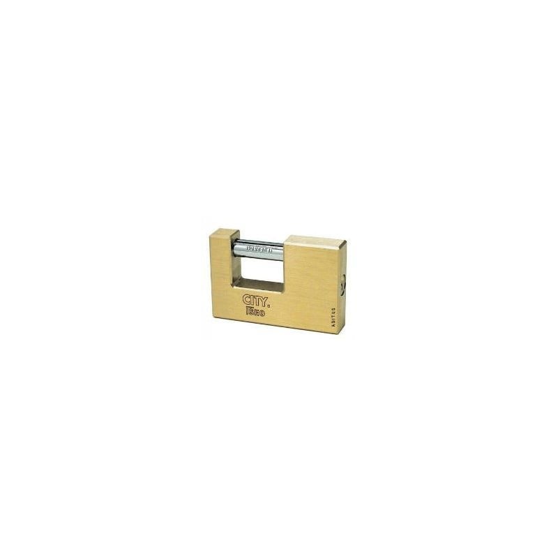 Cadenas rectangulaire pour rideau métallique ISEO 'ADITUS' 76 mm