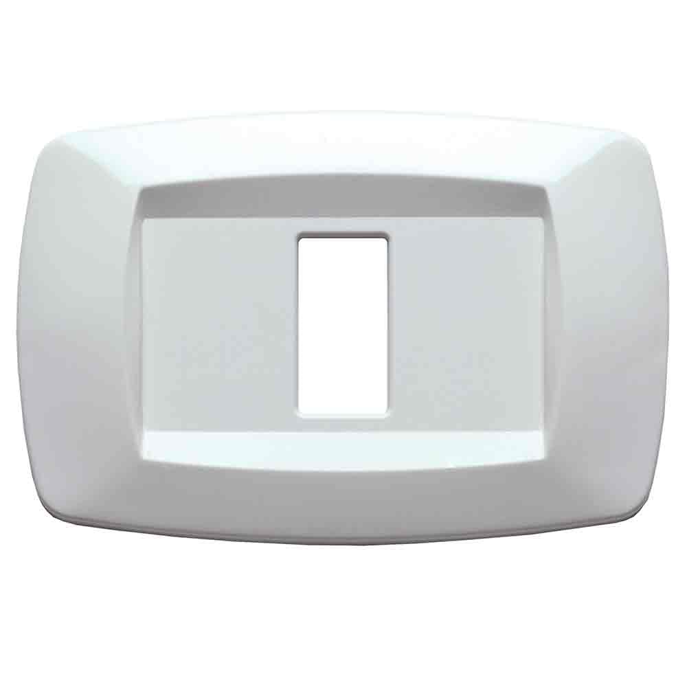 PLACCA COPRINTERRUTTORI 'TONDO' BIANCA 1 modulo