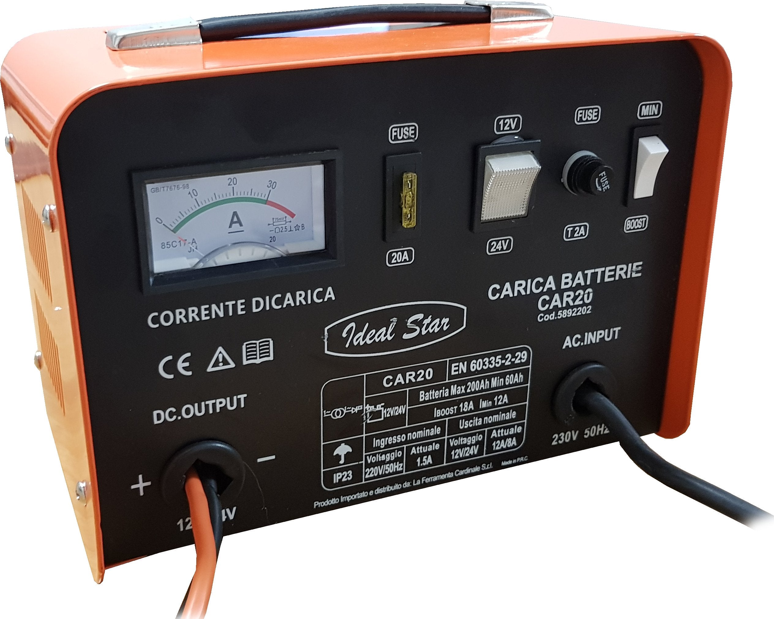 CARICABATTERIA 'CAR 20' CARDINALE Tensione 12/24 V