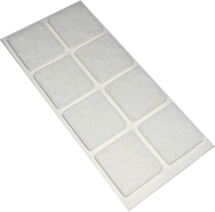 FELTRINI QUADRATI 35x35 mm - Bianco - Blister 4 pezzi