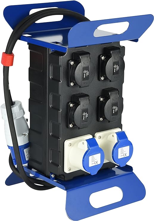 QUADRO DI DISTRIBUZIONE PORTATILE CON INTERRUTTORE DIFFERENZIALE cm 20x22x36h