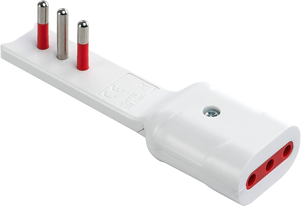 ADATTATORE ULTRAPIATTO 10A ROSI 2P+T - presa 10A 2P+T, Colore Bianco