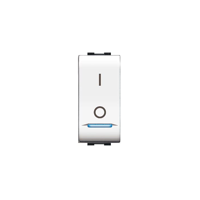 PULSANTE UNIPOLARE ILLUMINABILE 'MYLIFE' 16Ax 250V - Bianco
