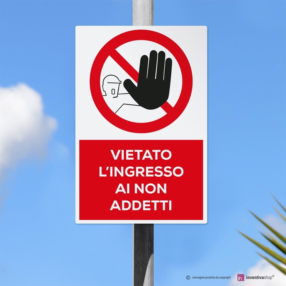 CARTELLO 'VIETATO L'INGRESSO AI NON ADDETTI AI LAVORI' 40x60 cm