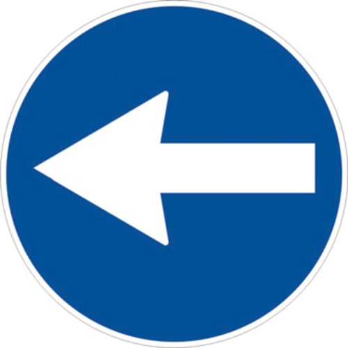 PANNEAU DE SIGNALISATION FIG. 80/B « DIRECTION OBLIGATOIRE À GAUCHE » Ø 60 cm