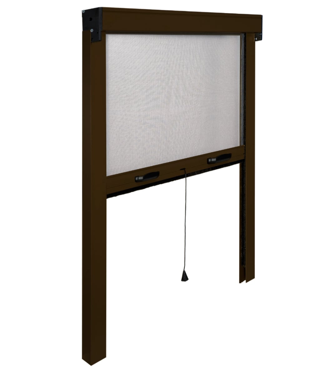 MOUSTIQUAIRE ENROULABLE VERTICALE 100x160 cm - Couleur Marron