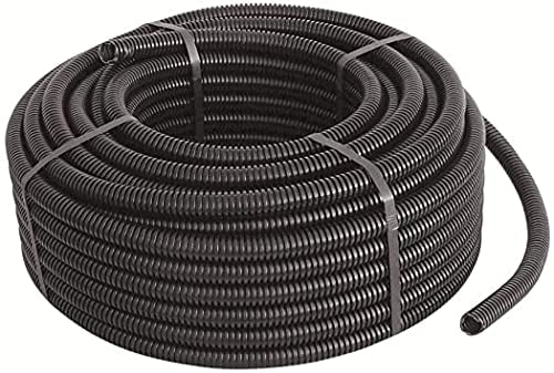 TUBO CORRUGATO CON TIRAFILO NERO Ø 25 mm - rotolo 50 mt