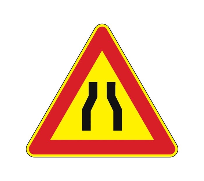 SIGNAL DE CHANTIER FIG.384 'RÉTRÉCISSEMENT SYMÉTRIQUE' 90 cm