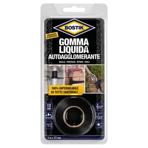 CAOUTCHOUC LIQUIDE AUTO-AGGLOMÉRANT BOSTIK 25 mm x 3 m