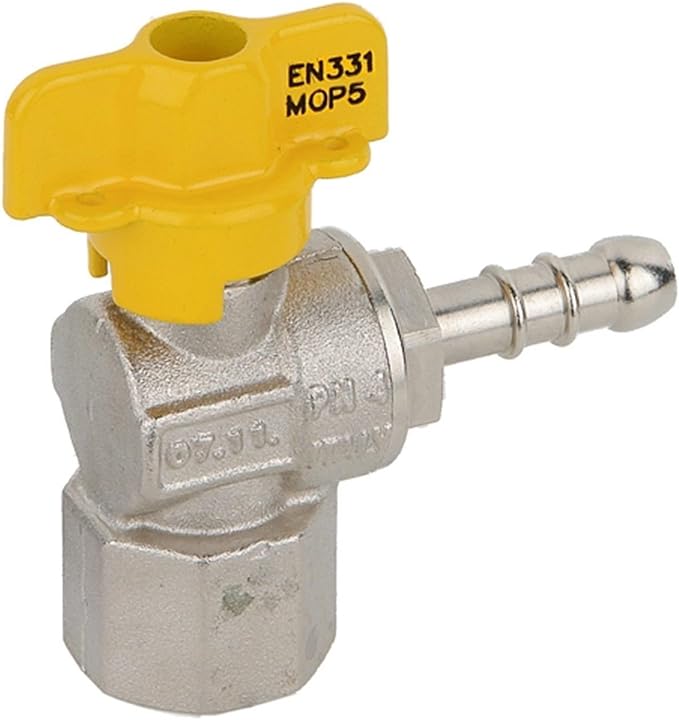 RUBINETTO A SQUADRO GAS FEMMINA PORTAGOMMA 1/2 x 9