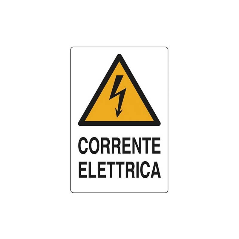 CARTELLO 'CORRENTE ELETTRICA' 20x30 cm