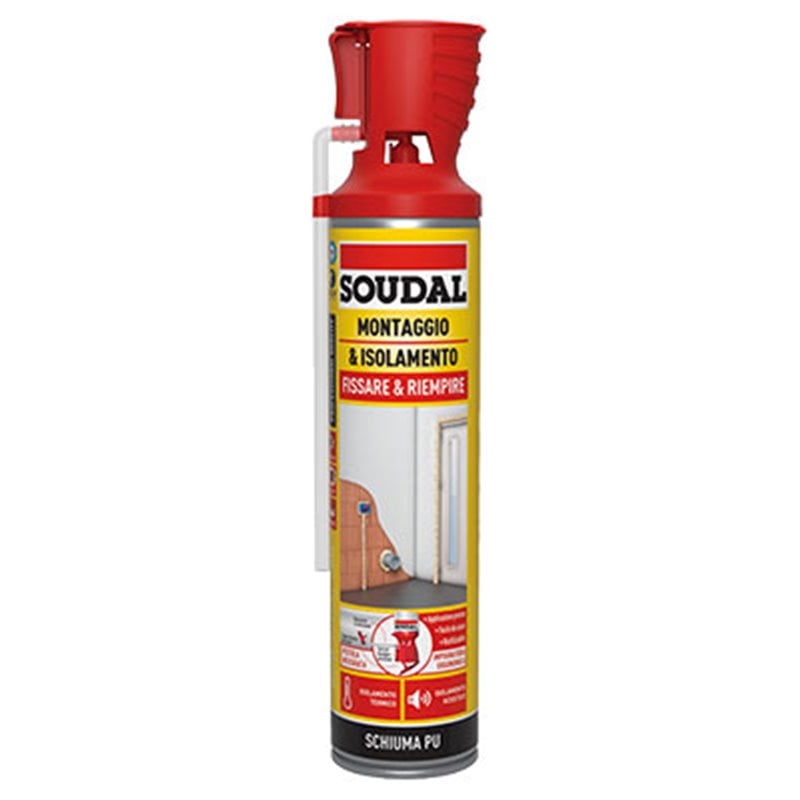 MOUSSE POLYURÉTHANE UNIVERSELLE AVEC APPLICATEUR SOUDAL 600 ml