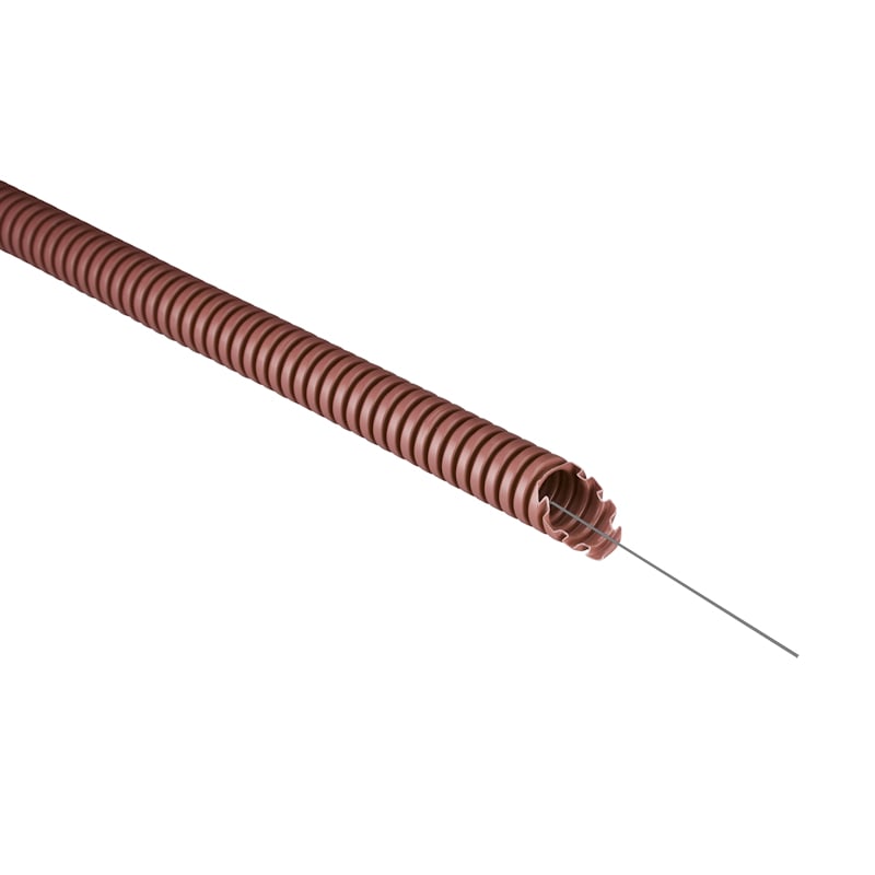 TUBO CORRUGATO CON TIRAFILO MARRONE Ø 20 mm - rotolo 100 mt