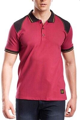 ELASTISCHES VERSTÄRKTES POLOSHIRT 'WORKPOL' BORDEAUX RICA LEWIS Gr. L