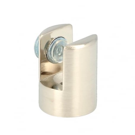 MENSOLINA REGGIVETRO A MORSETTO 'ANNA' 25x25 mm - Nichelato satinato - spessore max 11 mm