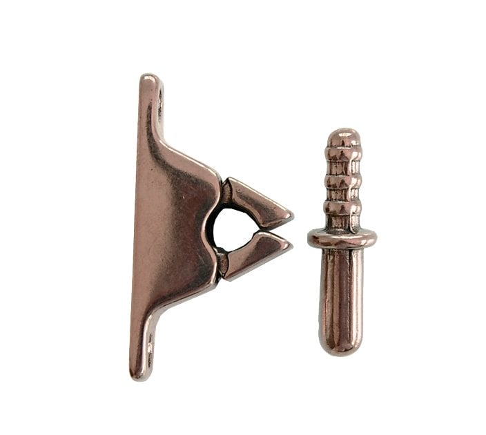 PINZA FERMAPORTE CON INCONTRO Ottone bronzato