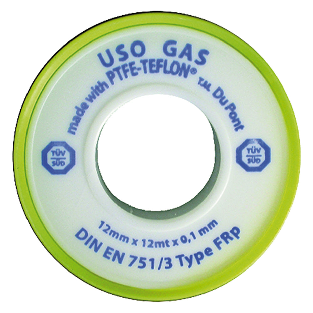 RUBAN TEFLON POUR GAZ « PROFESSIONNEL » 1/2x12 m x0,1 mm - cf. 10 rl.