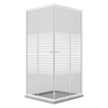 CABINE DE DOUCHE CRISTAL SÉRIGRAPHIÉ DEUX PORTES « PERLA » cm 70 x 90 - H 185