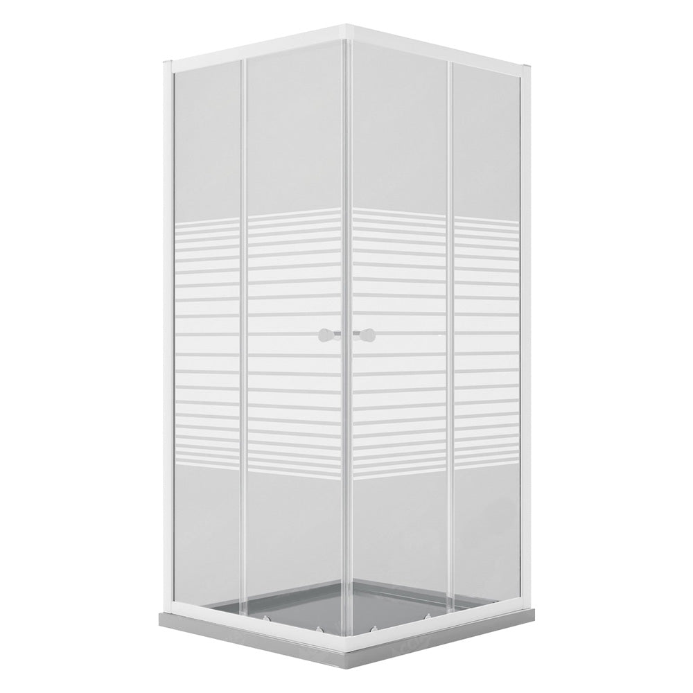 CABINE DE DOUCHE CRISTAL SÉRIGRAPHIÉ DEUX PORTES « PERLA » cm 70 x 90 - H 185