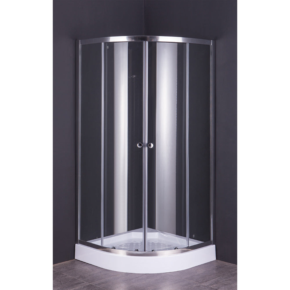 CABINE DE DOUCHE CRISTAL SEMI-CIRCULAIRE DEUX PORTES 'RUBINO' 80 x 80 cm - H 185