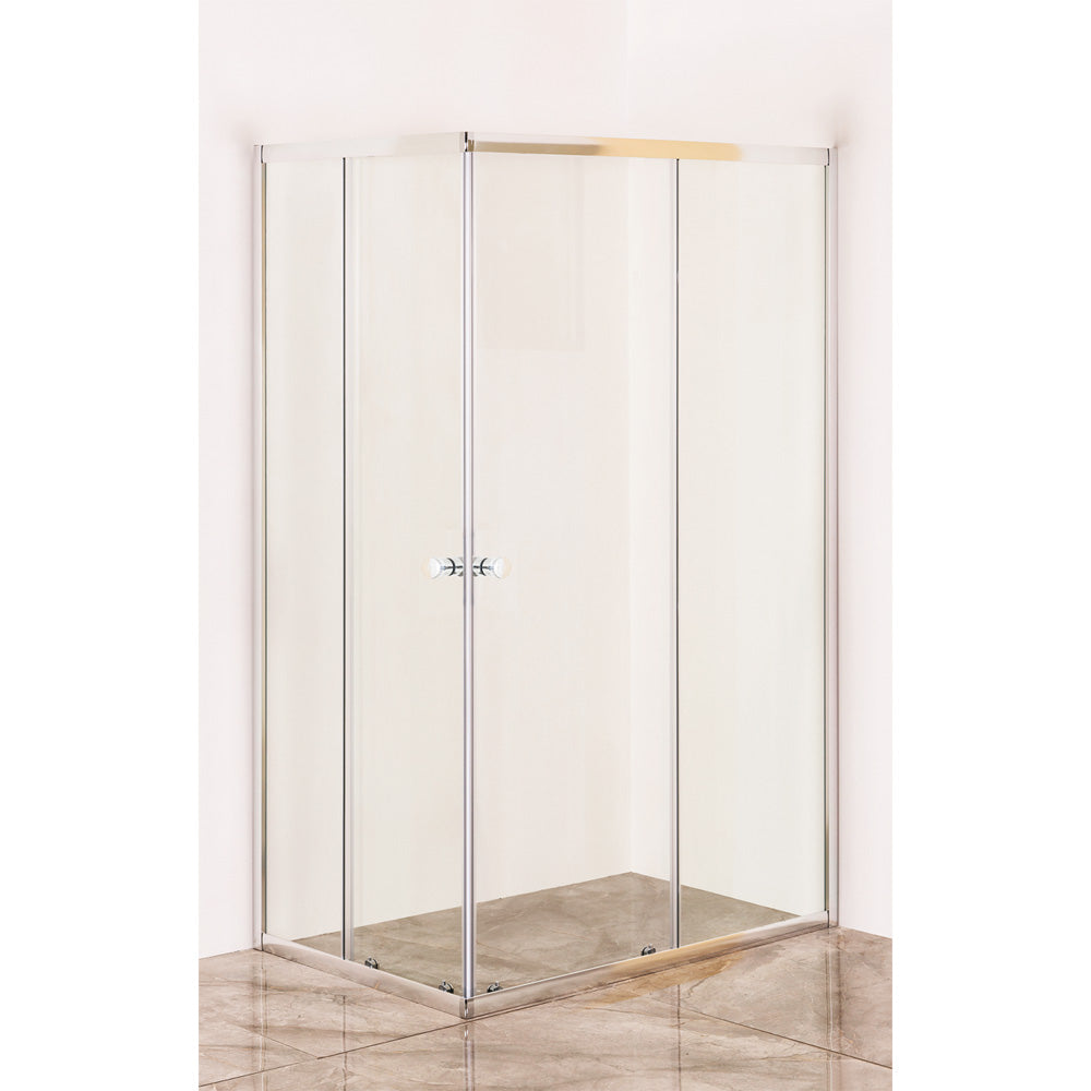 PARE-DOUCHE EN VERRE DEUX PORTES « ACQUA MARINA » 70 x 100 cm - H 185