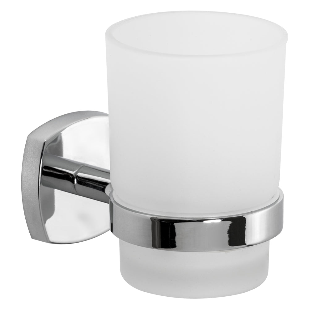 ZAHNBÜRSTENHALTER SERIE 'STARTER' Metalllegierungen - mattiertes Glas