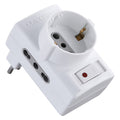 DREIFACH-ADAPTER MIT ÜBERLASTSCHUTZ Stecker 2P+T10A - Art.-Nr. 70025