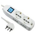 MEHRFACHSTECKDOSENLEISTE MIT SCHALTER 2 Schuko + 4 Bi-Standard 10/16A - 62001