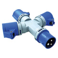 INDUSTRIESTECKDOSENADAPTER DREIFACH blau - Art.80800
