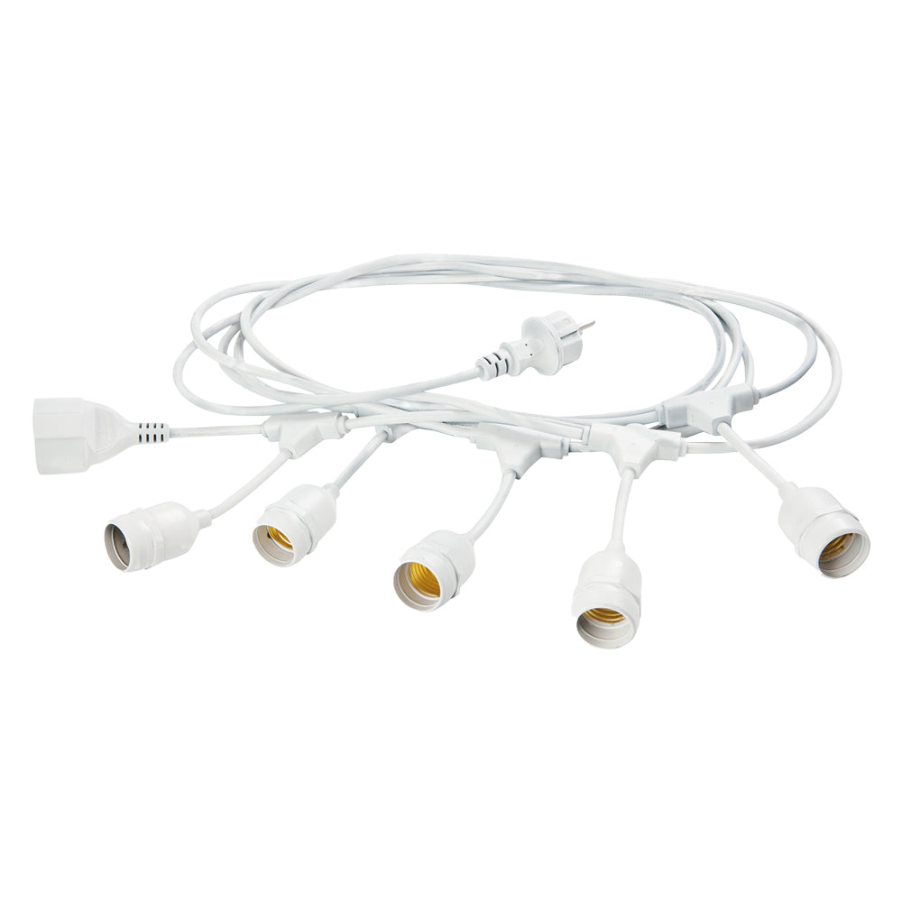 LUMINARIA 'ENJOY' cavo mt.5 - 5 portalampade - bianco