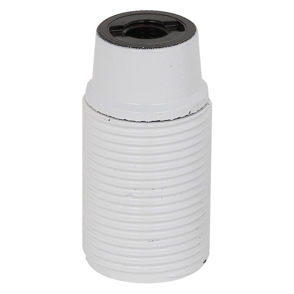 DOUILLE E27 avec jupe filetée - coloris blanc