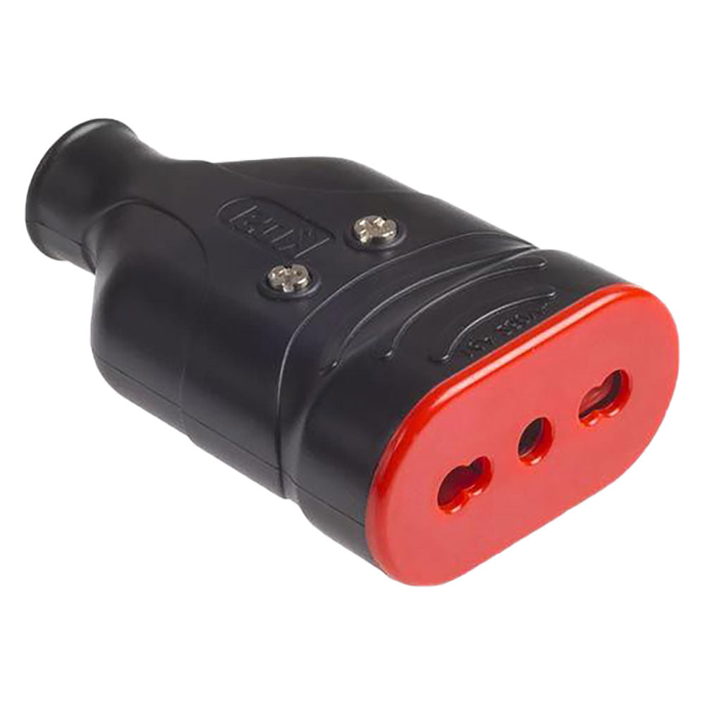 HOCHFESTER STECKER 'ELA PLUG' 2P+T 10/16A - Farbe Schwarz