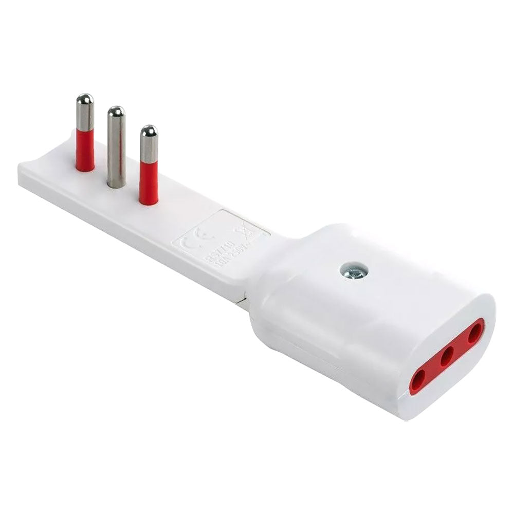 ULTRAPLATTER ADAPTER SERIE „EMILIA FLAT“ Stecker und Buchse 2P + T 16A - weiß