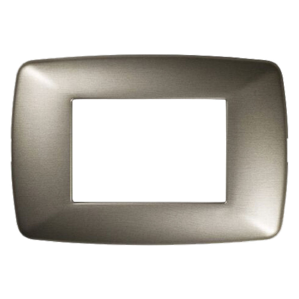 PLAQUE COULEUR ACIER BROSSÉ « BRIO » 3 postes - 3203/AS