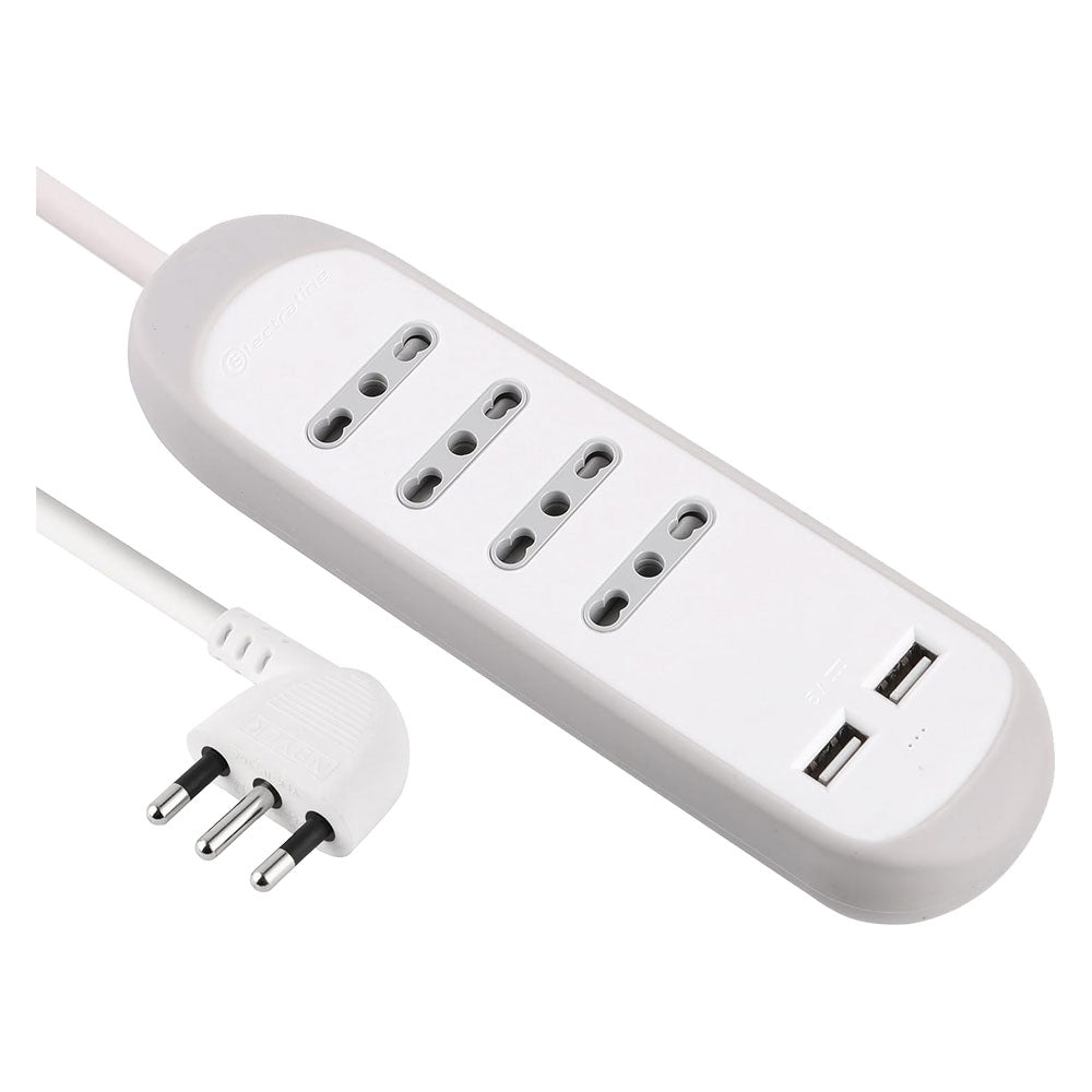 MULTIPRESA BIVALENTE 'GUMMY' 4 prese bival.10/16A + 2 USB 2,1A - art.62061