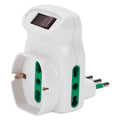 ADATTATORE TRIPLO CON PROTEZIONE SOVRACCARICO Spina 2P+T10A - bianco - art.87317