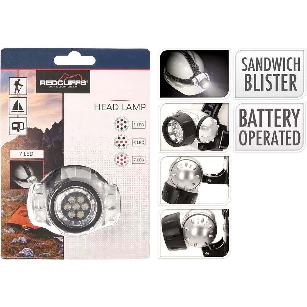 LAMPE FRONTALE LED 7 leds