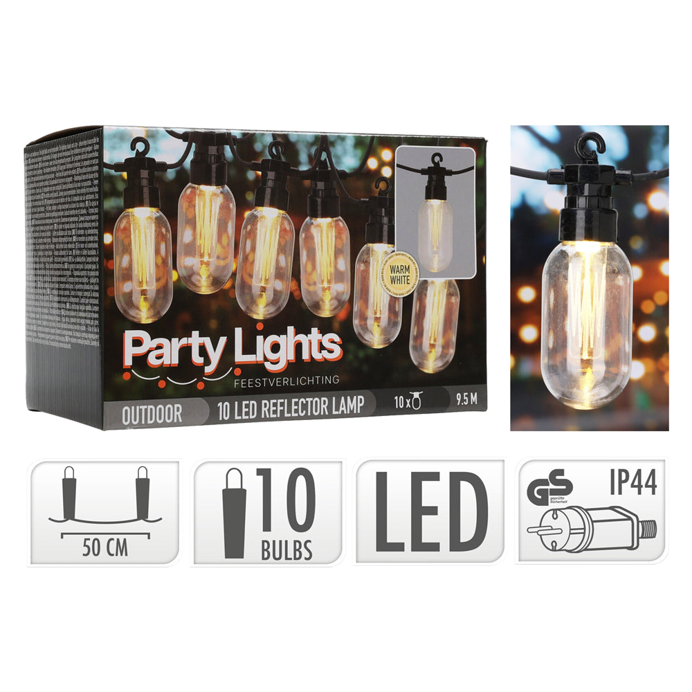 Lichterkette "PARTY LIGHTS" Kabel 9,5 m - 10 Lampen