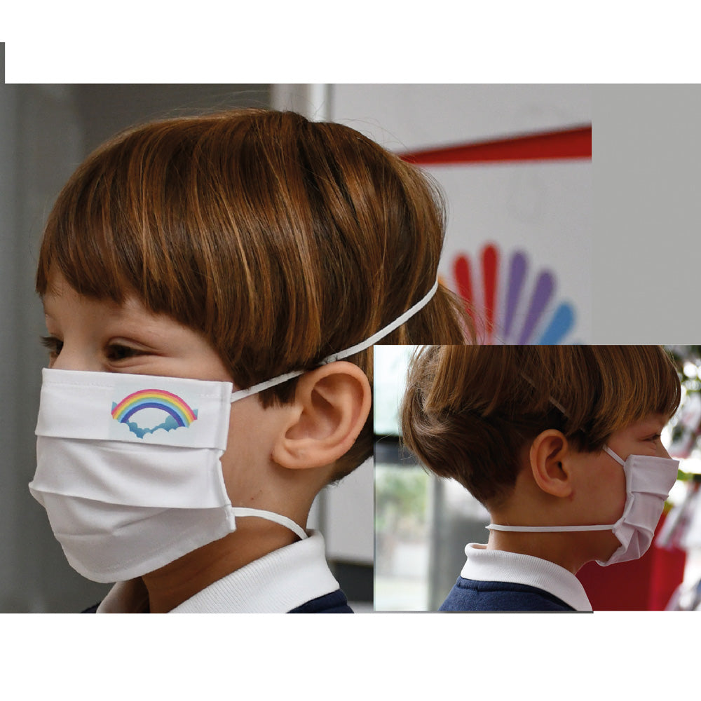 MASQUE HYGIÉNIQUE PROTECTEUR RÉUTILISABLE "BAM" blanc 18 x 7 cm - 2/5 ans