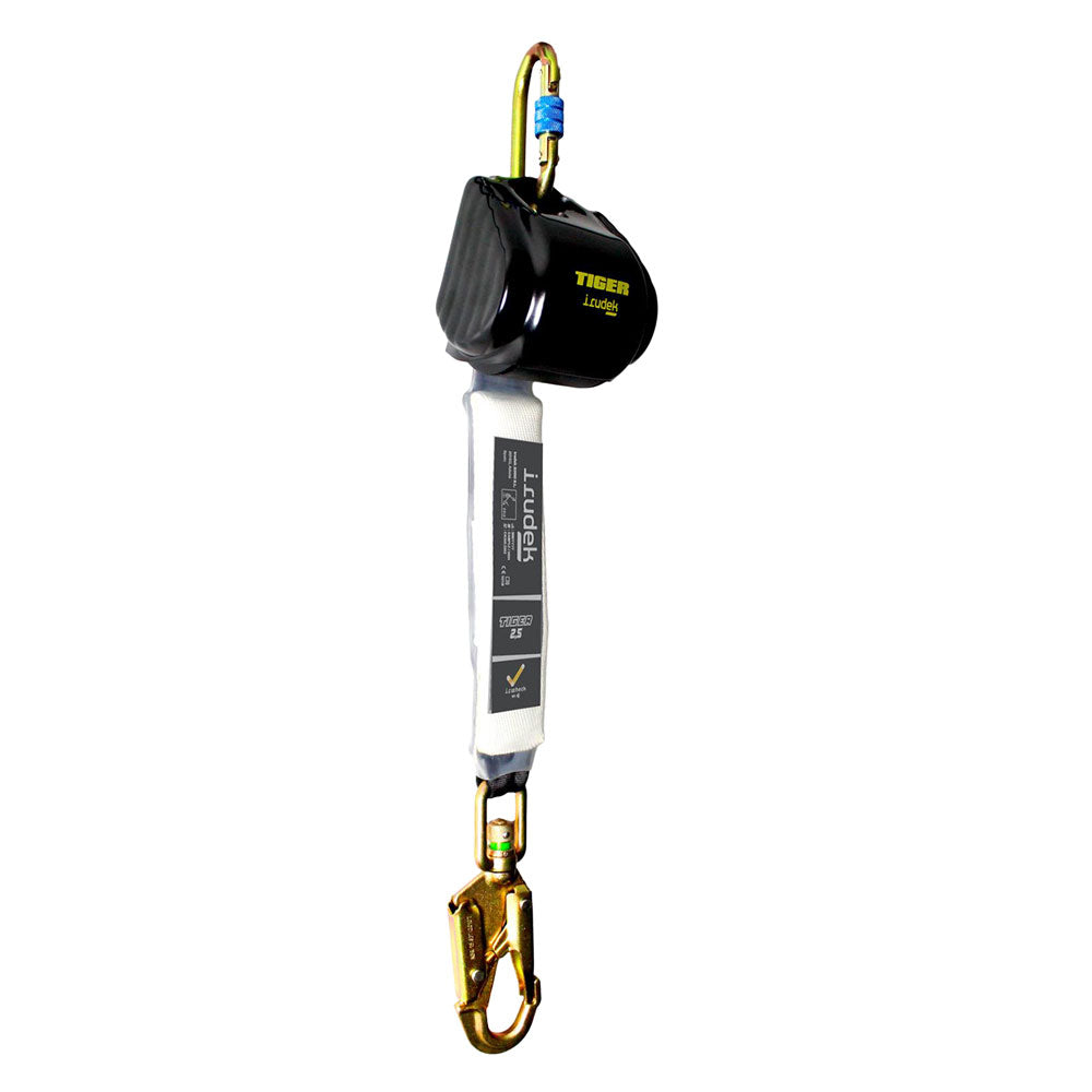 Absturzsicherungssystem 'TIGER' mit Gurtband + Falldämpfer + Karabiner