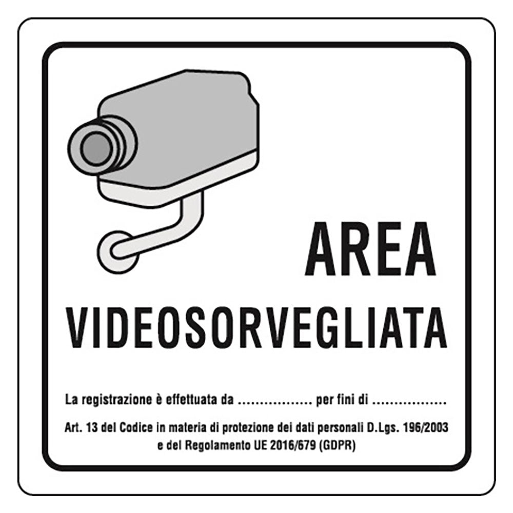 Schild „VIDEOÜBERWACHTER BEREICH“ 20 x 20 cm