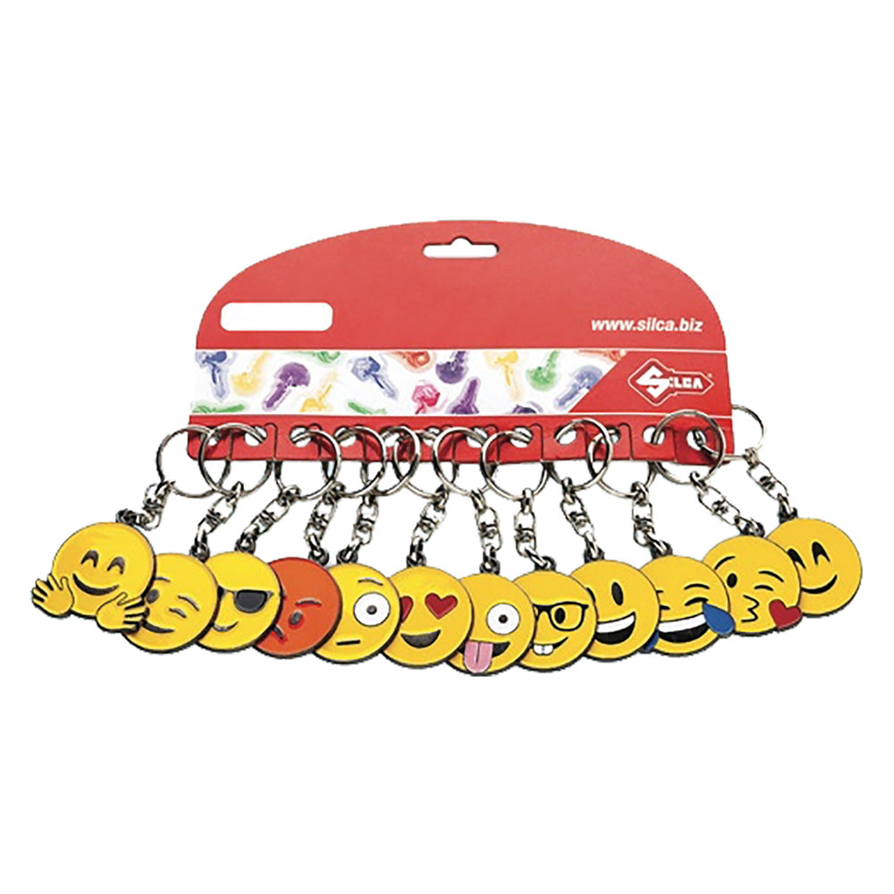 SCHLÜSSELANHÄNGER 'EMOJI' Packung 12 Stück (verschiedene Motive) - Art. AVK7295