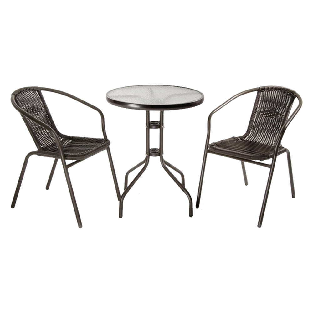 GARTENMÖBEL-SET AUS POLYRATTAN 'ACHILLE' in Anthrazit
