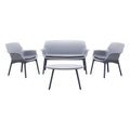 ENSEMBLE DE JARDIN POLYPROPYLÈNE « LUXOR » gris/anthracite